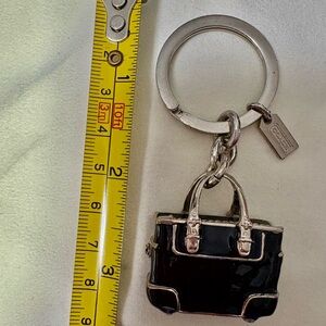 UNIQUE RARE Coach Black and Silver Handbag Keychain